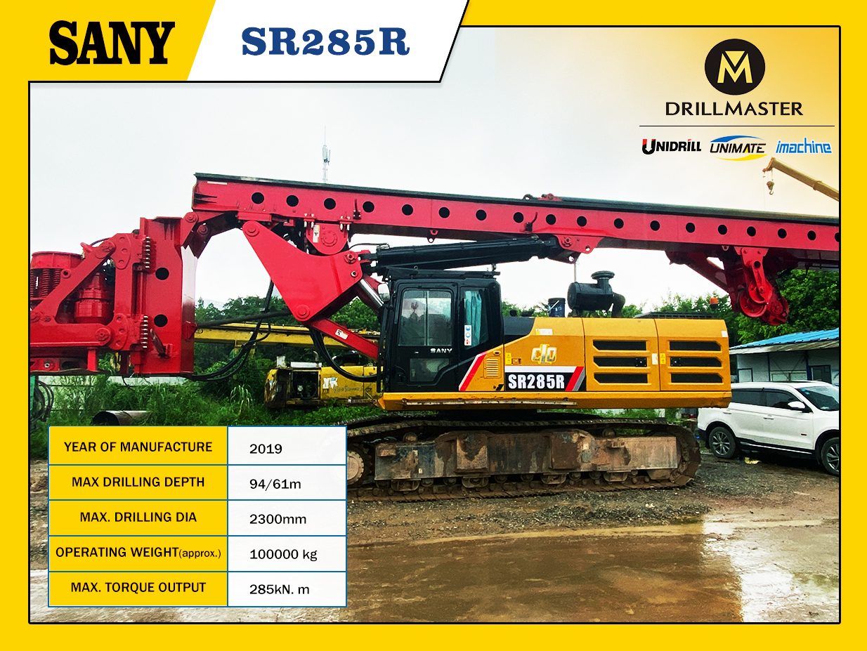 SANY Rotary Drilling Rig SR285 2019 DRILLMASTER Engineering Technology sany-rotary-drilling-rig-sr285-2019-drillmaster-engineering-technology